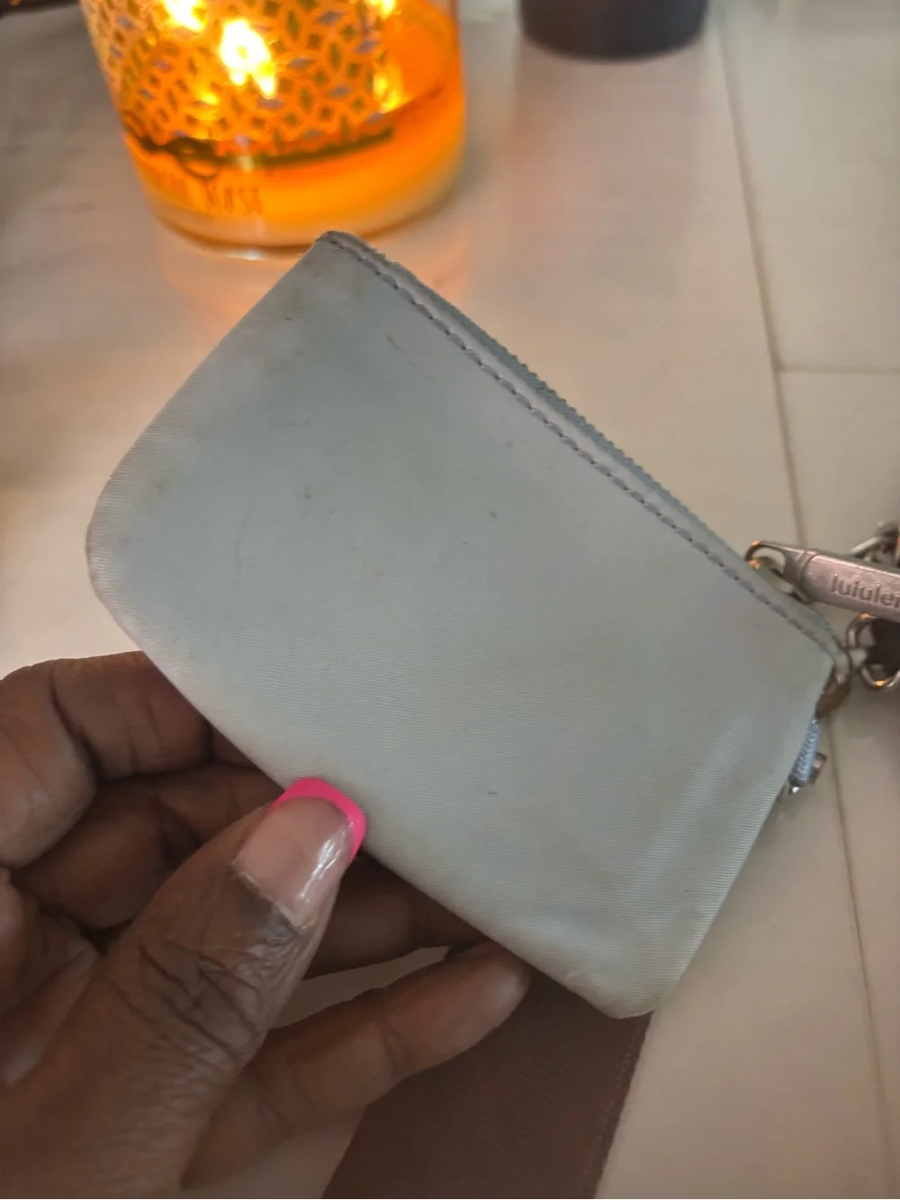 lululemon athletica Two-Tone Small Wristlet Pouch - Black & Light Gray